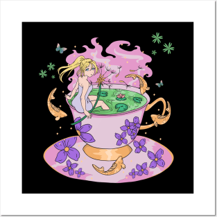 Kawaii Anime Girl Magic Tea Posters and Art